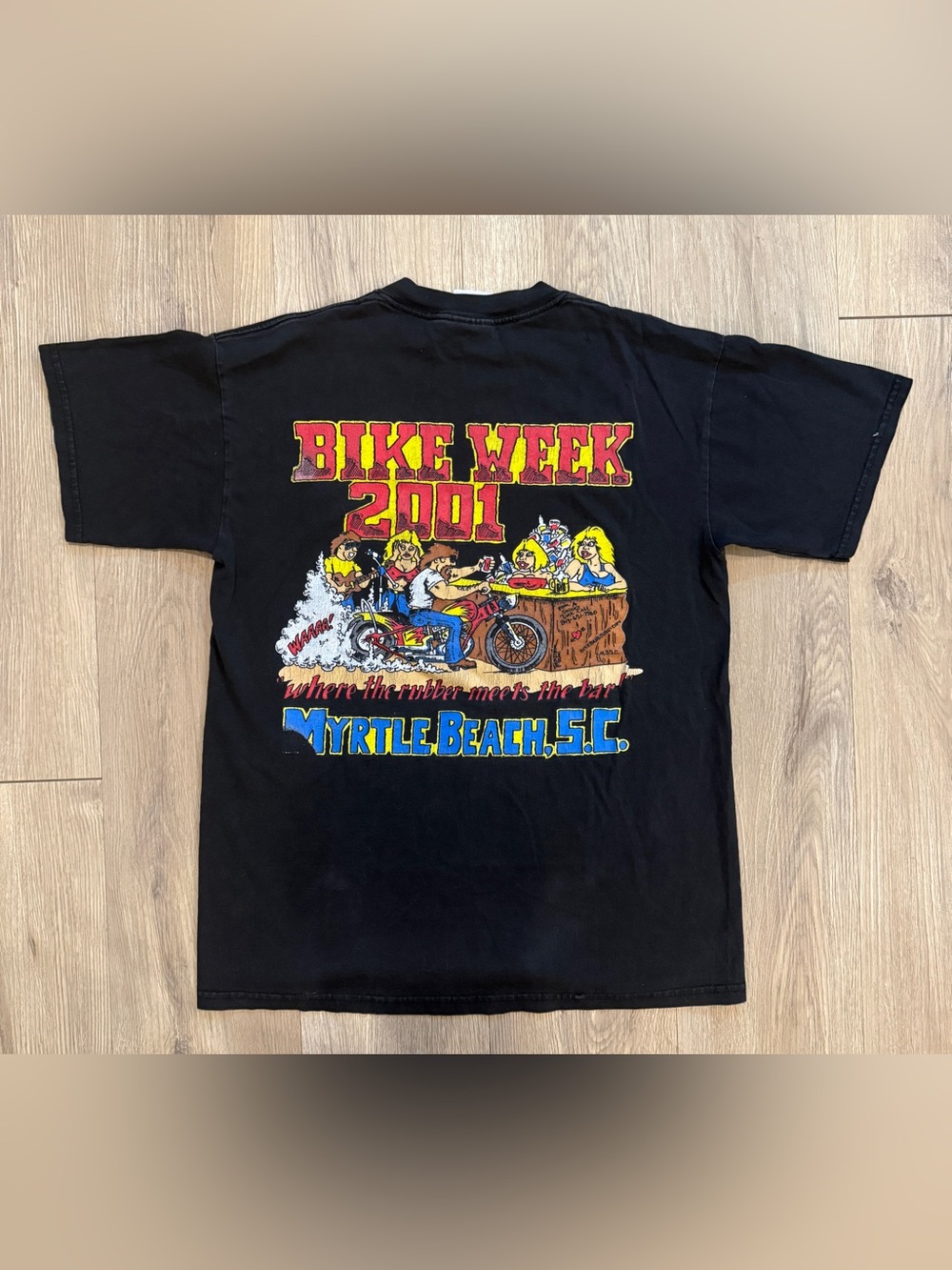 2001 Bike Week Myrtle Beach SC Mens Black Tshirt Medium